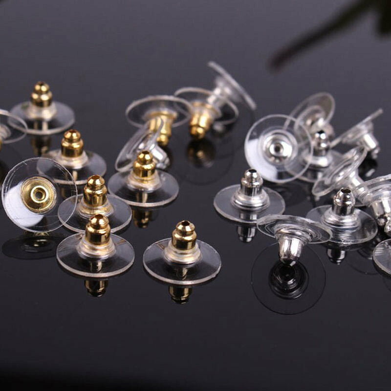 安カワアクセサリーMuse本店の下向き防止 下向き防止キャッチ 金属アレルギー対応 5ペア　10個　サージカルステンレス製 円盤 ピアス用 キャッチ スペア 金アレ 安心 ファーストピアス セカンドピアス 金アレ対応 セット 落ちにくい キャッチ　シルバー ゴールド｜アングル2