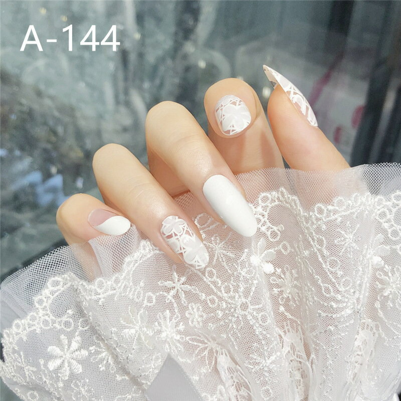 送料無料　デザインネイルチップ つけ爪 お得な24枚SET セット　ネイルアート デコネイル 成人式　結婚式　披露宴　ネイルチップ　ネイルパーツ j-210227-a-144