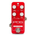 Electro-Harmonix PICO POG POLYPHONIC OCTAVE GENERATOR エレハモ エレハモ のコンパクトサイズPICO POG！ EHXの最小かつ最もパワフルなコンパクト・ポリフォニック・オクターブ・ジェネレーターPico POGは、Micro POGとNano POGのシンプルさを受け継ぎ、超コンパクトなシャーシにパワフルなトーンコントロールを追加しました。最もタイトなオクターブ・エフェクトが、最もタイトなペダルボードに収まるようになりました。EHX Pico POGは、演奏するすべての音とコードを正確にトラッキングし、極めて速いフィールを特徴としています。Sub Octaveを調整すれば、轟音や雷のようなサウンドが得られます。Octave Upで幻想的な空気感を、最大にすれば別世界のようなシュレッドサウンドが得られます。3ボイス・トーンを絶妙にブレンドすることで、厚みのあるシンセサイザーのようなサウンドを実現。3モードのTONEコントロールにより、お好みのサウンドがどんなサイズのポケットにも収まるようになります。コントロールには、SUB OCTAVE、OCTAVE UP、DRY信号専用のボリュームノブがあります。これら3つのコントロールは、無限のボイスミックスが可能なミキサーとして機能します。TONEノブのコントロールは、FILTERボタンで3つのモードが選択できます。TONEモードでは、ノブはティルトEQとして機能します。ノブを時計回りに回すと高音が増して低音が減り、反時計回りに回すと高音が減り低音が増えます。このモードでは、3 つの信号すべてに EQ が適用されます。ローパスフィルター・モードでは、ノブはSUBOCTAVEとOCTAVE UP信号の高音をカットし、ハイパスフィルター・モードではSUB OCTAVEとOCTAVE UP信号の低音をカットします。SPEC• 高速トラッキングによる完璧に正確なオクターブ・トーン• 3つのボリュームノブでSUB OCTAVE、OCTAVE UP、DRYレベルをコントロール• 3つのフィルター・モードが選択できるTONEノブ• すべての出力にティルトEQが適応されるTONEモード• ローパス・モードはレゾナント・ローパスフィルターを適用し、SUB OCTAVEとOCTAVE UPの高音域をカットしながら低音域をスルー• ハイパス・モードは、ハイパスフィルターを適用し、SUB OCTAVEとOCTAVE UPの低い周波数をカットしながら高い周波数をスルー• JP9.6VDC-200アダプター付属 5