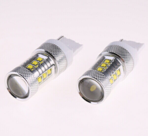 T20/7440 シングル球T20/7443 ダブル球 LEDバルブ クリー CREE製LED採用 80W ホワイト白 2個セット 12V 1年保証 無極性タイプで簡単交換