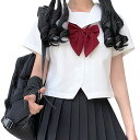 【激安販売中】セーラー服 女子高生 JK制服 学生服 プリーツスカート 蝶結び付き 3点セット コスプレ 仮装 文化祭 可愛い 清純 C147 (3L 白半袖)