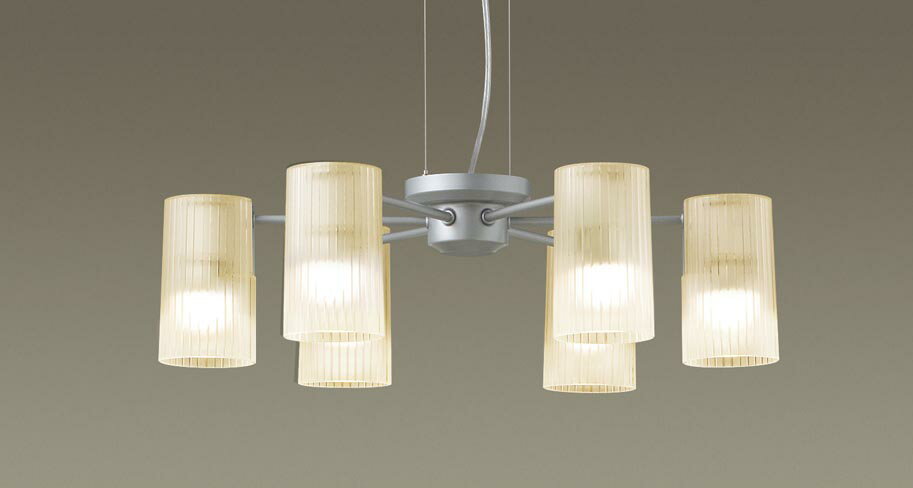 シャンデリア 洋室・リビング・ダイニング 〜6畳用 ※工事必要 指定の角度まで傾斜天井可 白熱灯40W×6灯相当 電球色(2700K)