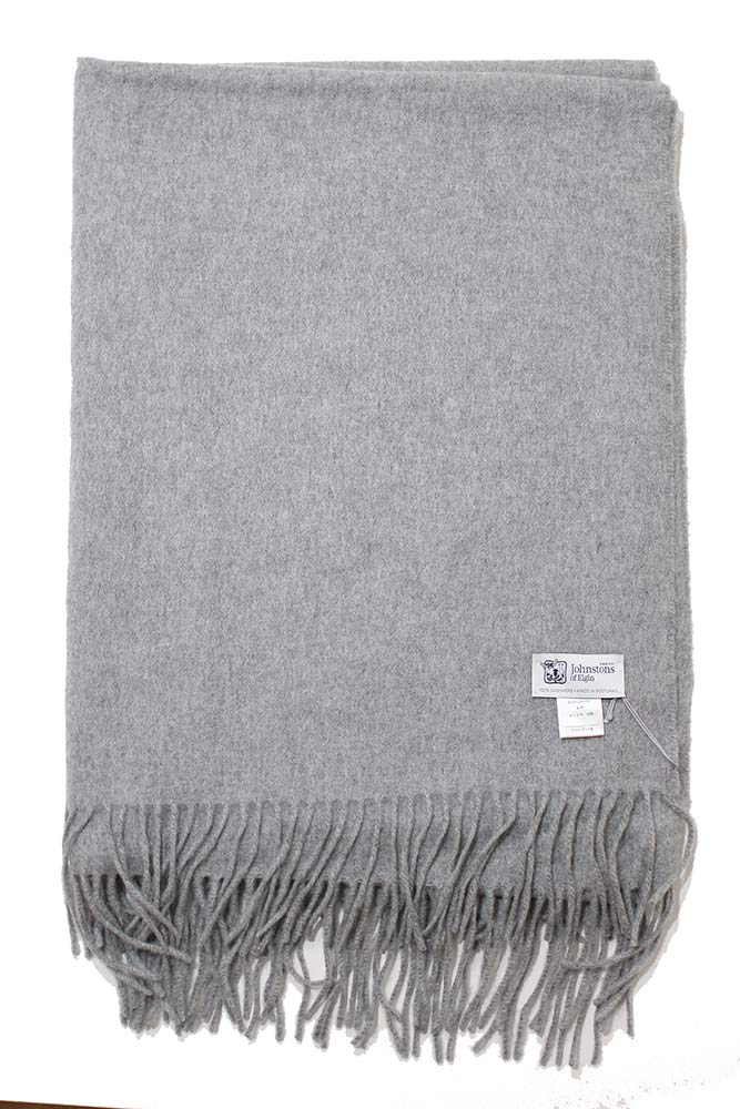 【正規取扱店】Johnstons 大判カシミアストール ライトグレー(HA0200 Light Grey WA000056 ジョンストンズ CASHMERE STOLES)