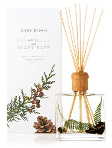 【正規取扱店】ROSY RINGS ボタニカルリードディフューザー シダーウッド&クラリセージ (ロージーリングス BOTANICAL REED DIFFUSERS)