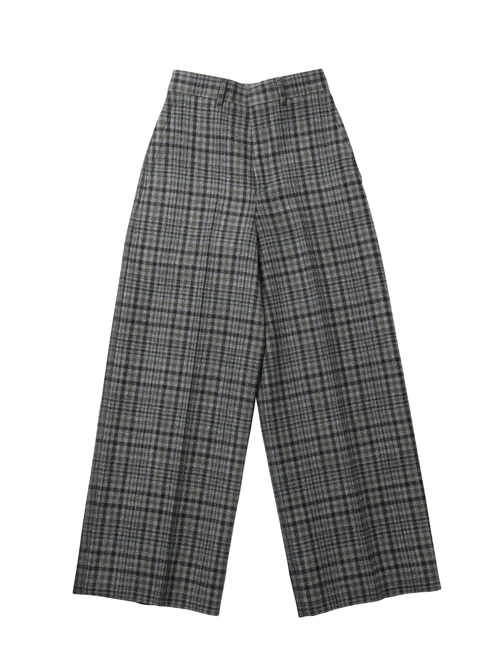 【正規取扱店】beautiful people ブロックチェックリバーセーラーパンツ charcoal (ビューティフルピープル)