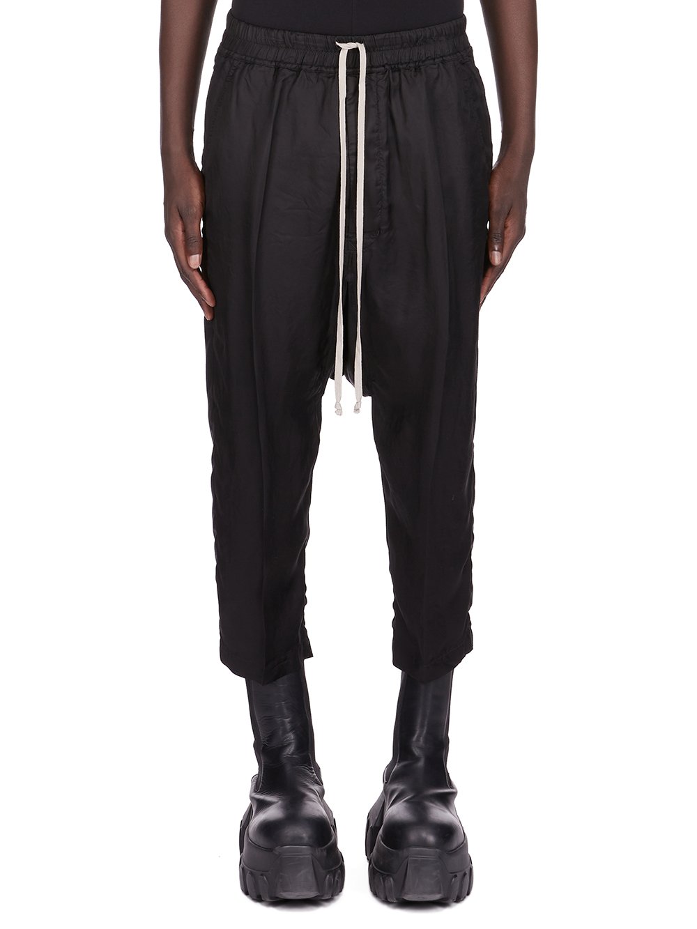 Rakuten - 【正規取扱店】Rick Owens DRAWSTRING CROPPED BLACK TE (リックオウエンス)