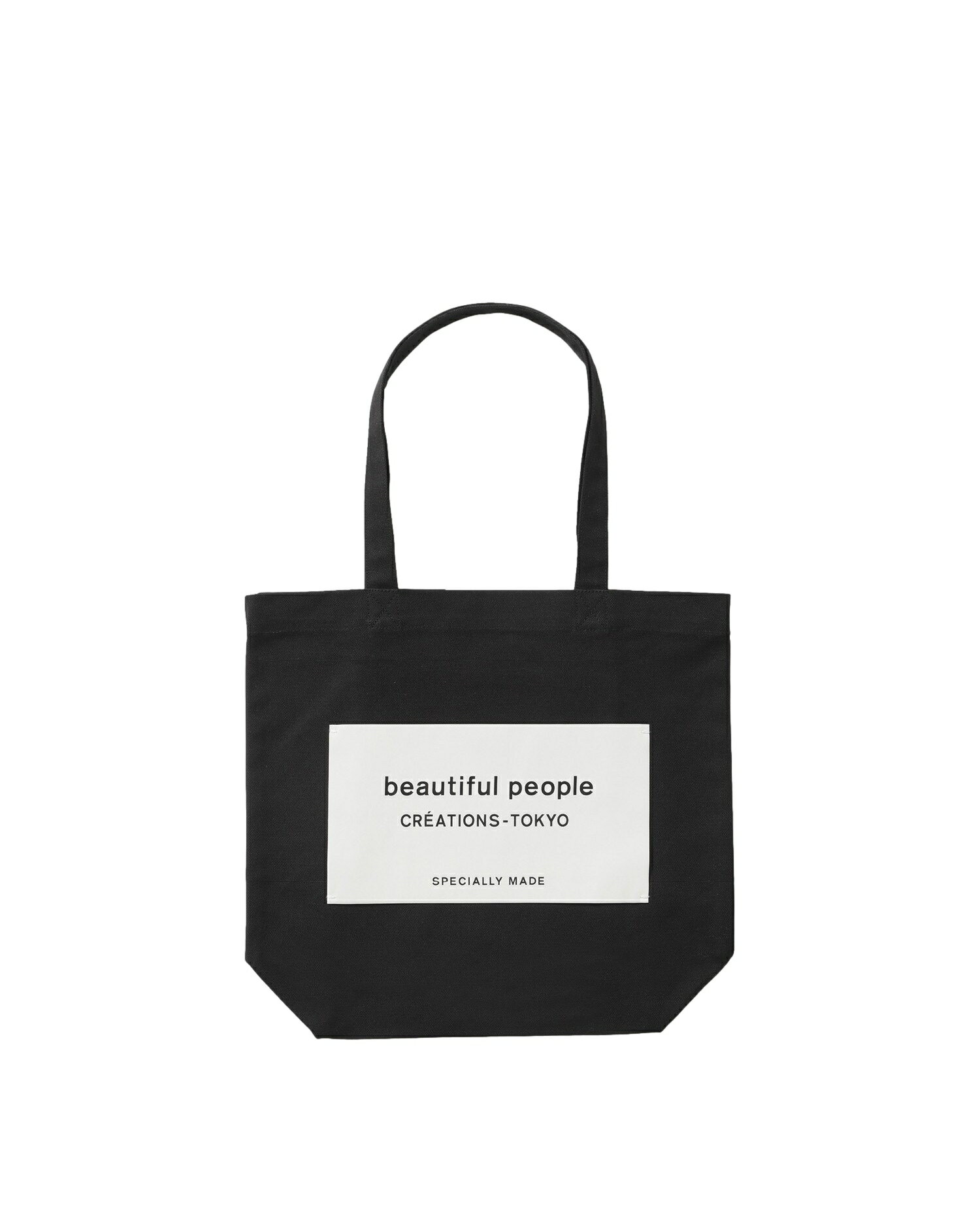 yK戵Xzbeautiful people SDGs name tag tote bag black r[eBts[v