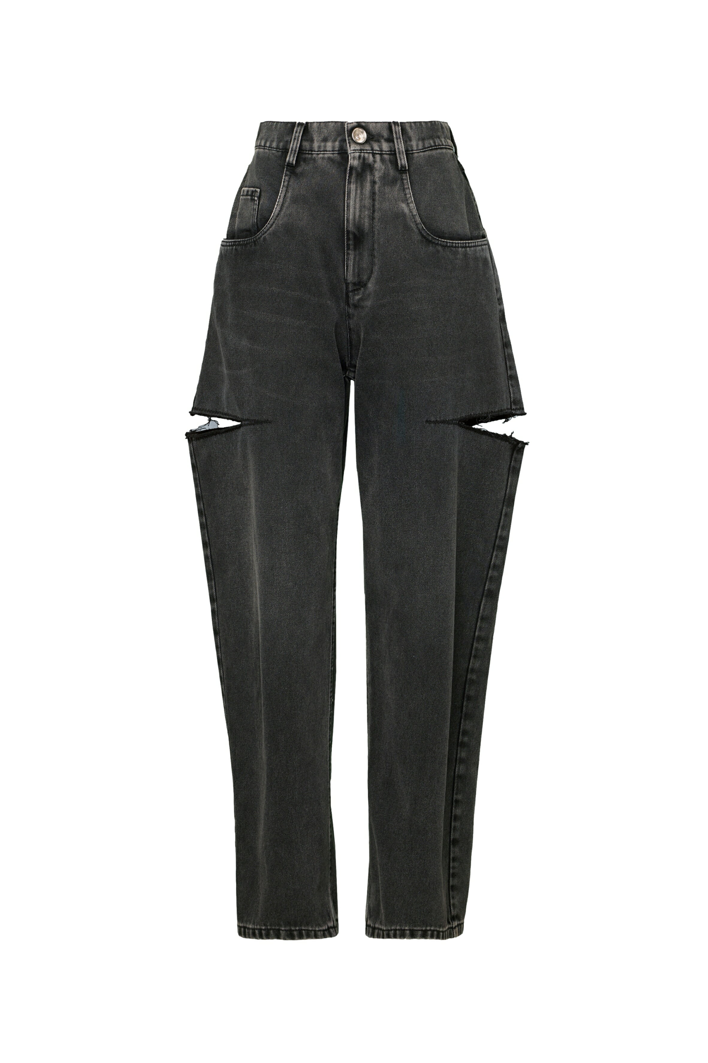 Rakuten - 【正規取扱店】MAISON MARGIELA デニムジーンズ スラッシュディテール BLACK(メゾンマルジェラ)