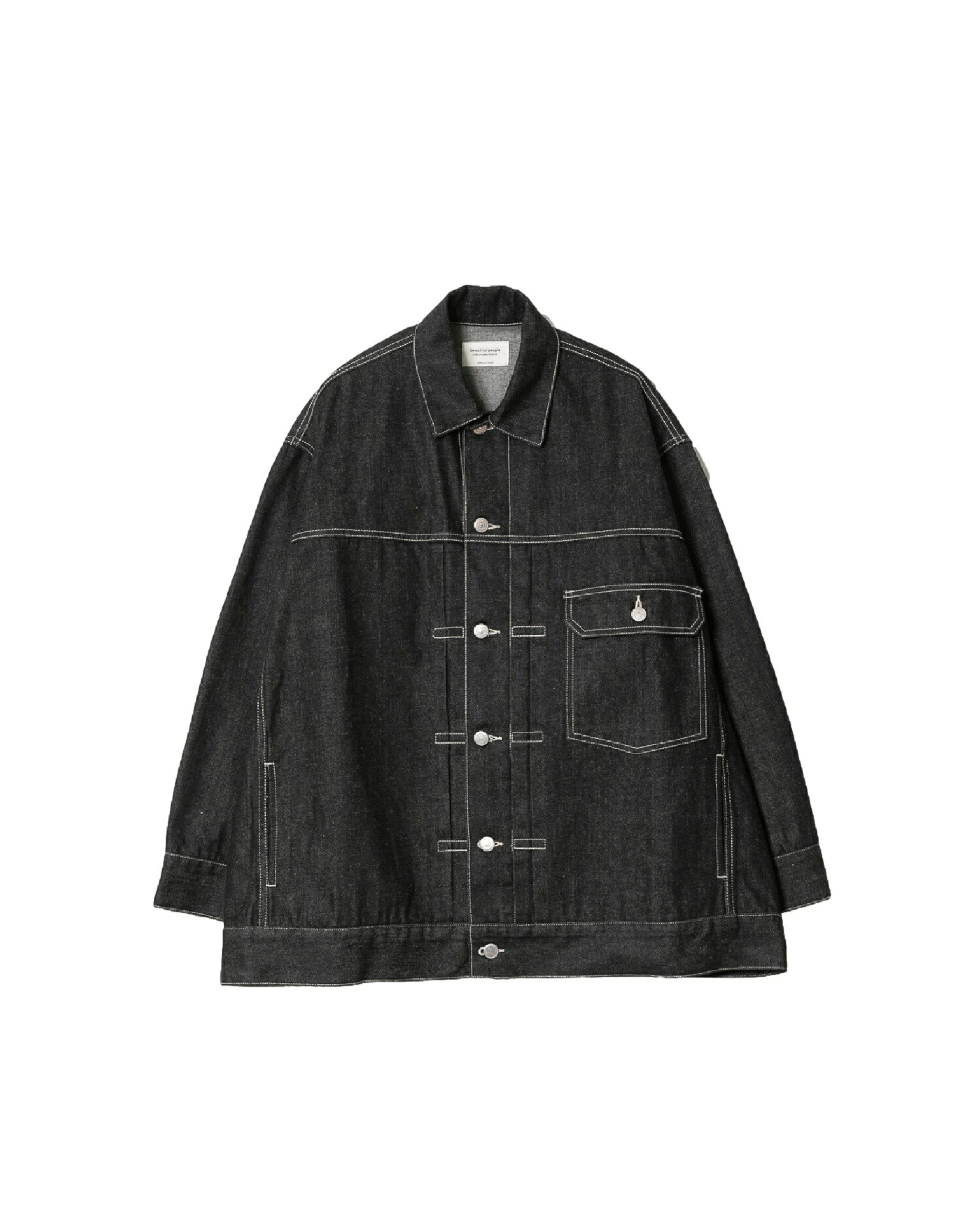 【正規取扱店】beautiful people selvedge denim big blouson black (ビューティフルピープル)