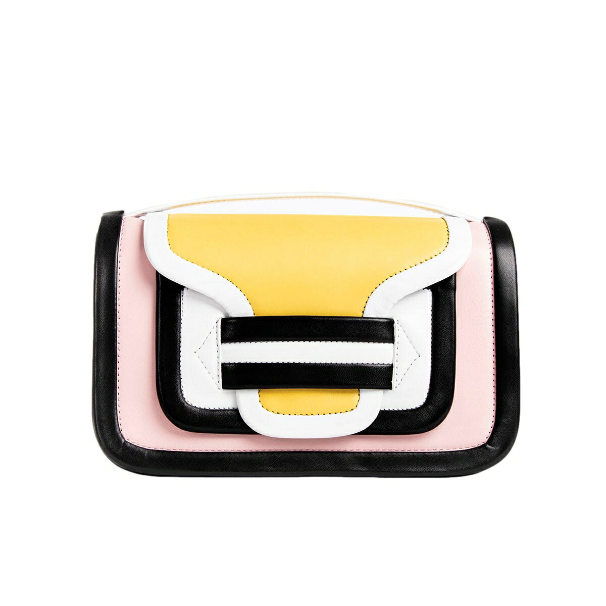 樂天商城 - 【正規取扱店】PIERRE HARDY ピエールアルディ アルファ マキシ ハンドバッグ PINK-YELLOW-BLACK