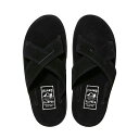 【正規取扱店】ISLAND SLIPPER PB223 BLACK SUEDE クロスレザーサンダル アイランドスリッパー