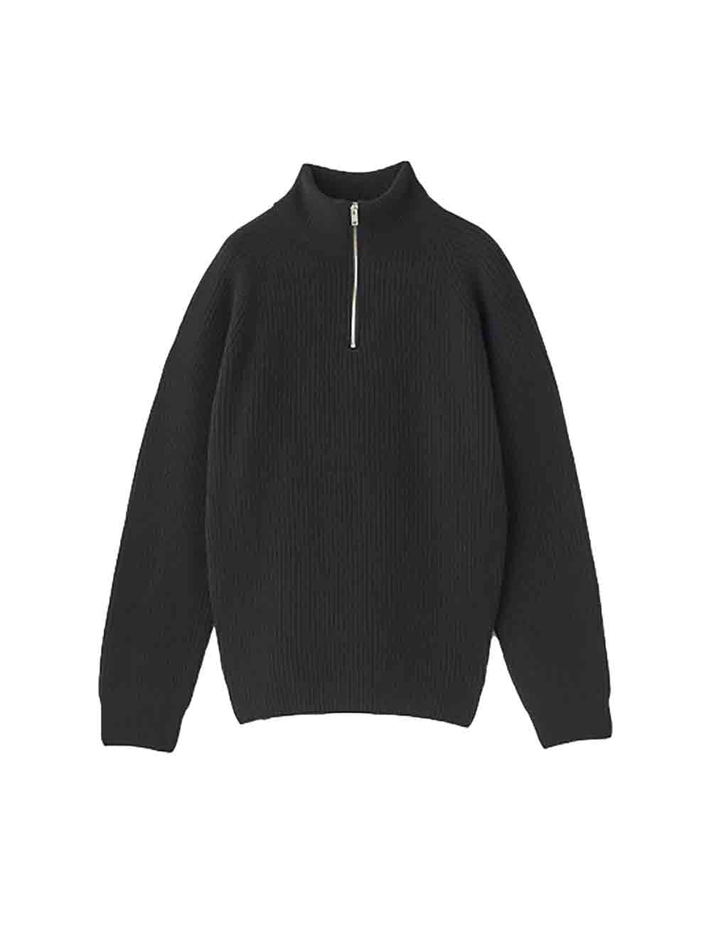 Rakuten - 【正規取扱店】JOHN SMEDLEY RYKER カシミヤ混 ハーフジップスタンドネック長袖ニットプルオーバー BLACK(ジョンスメドレー)