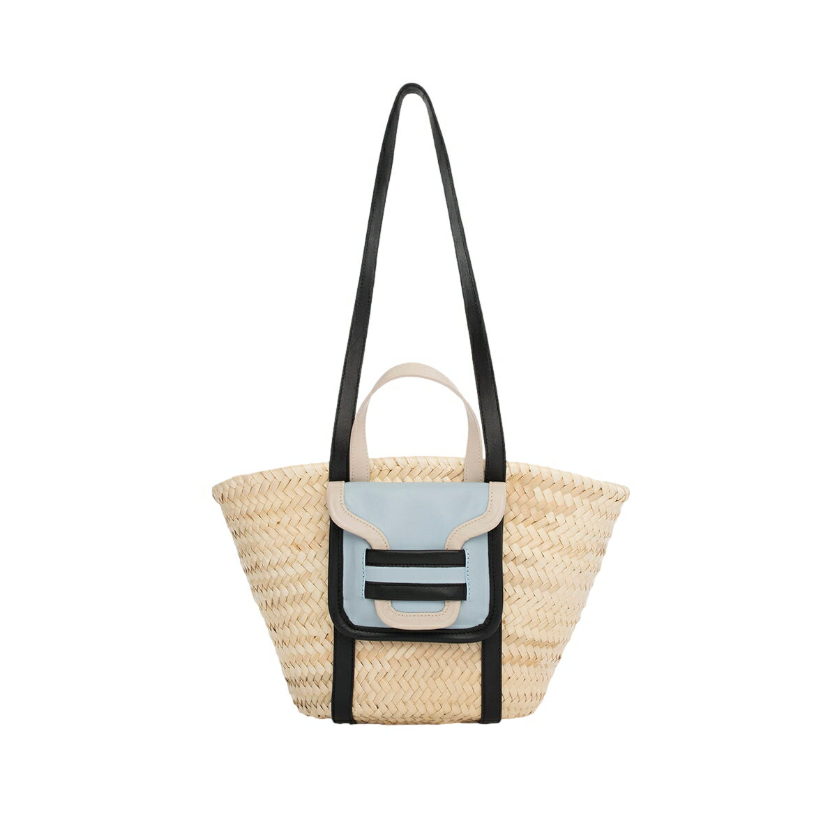 Rakuten - 【正規取扱店】PIERRE HARDY ピエールアルディ アルファミニバスケット ラフィア LIGHT BLUE-OFF WHITE-BLACK