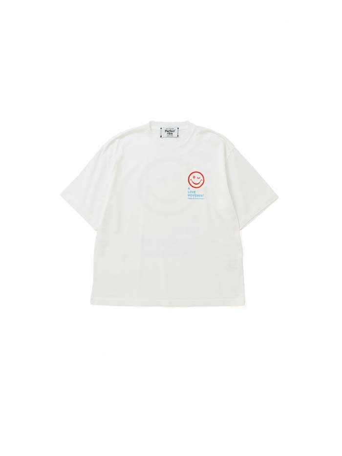 Rakuten - 【正規取扱店】Perfect ribs × A LOVE MOVEMENT SMILE ALM Short Sleeve T Shirts White(パーフェクトリブズ)