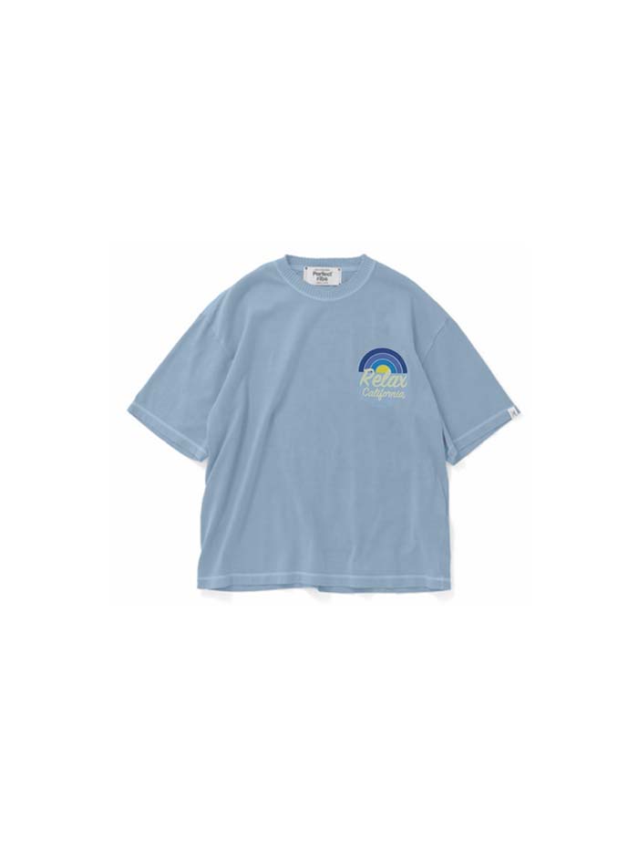 Rakuten - 【正規取扱店】Perfect ribs × A LOVE MOVEMENT Relax CALFOLNIA Short Sleeve T Shirts Fade Blueパーフェクトリブズ)