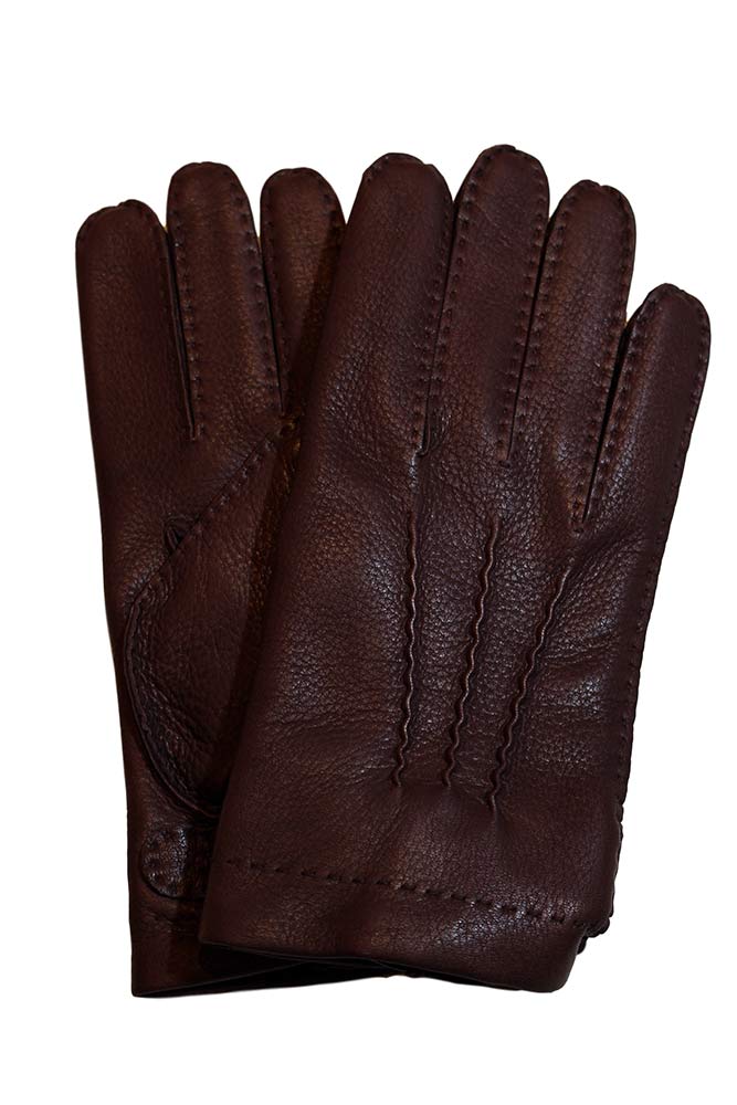 デンツ　手袋（メンズ） 【正規取扱店】DENTS フロントボタンレザーグローブ M5-1547 Deerskin BARK(バーク) (デンツ)