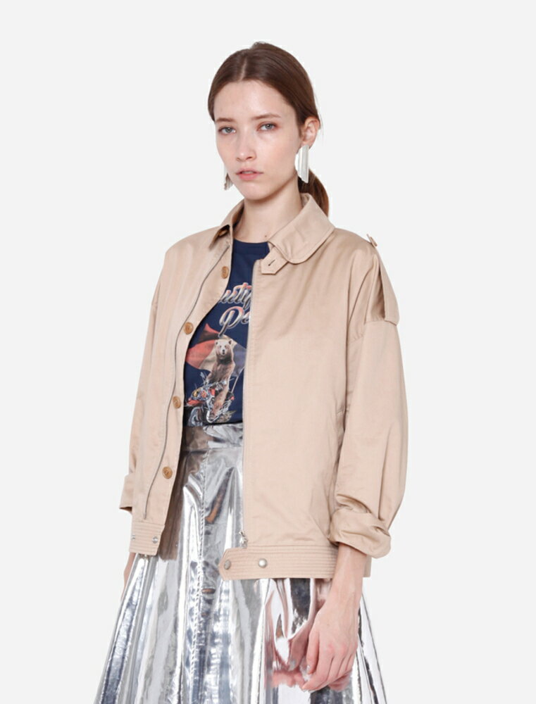 【正規取扱店】beautiful people 17S/S finx cotton satin french flight jacket beige (ビューティフルピープル) 2