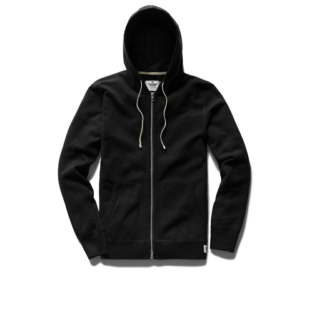 REIGNING CHAMP FULL ZIP HOODIE フルジップパーカー RC-3205 MIDWEIGHT TERRY BLACK (レイニングチャンプ)