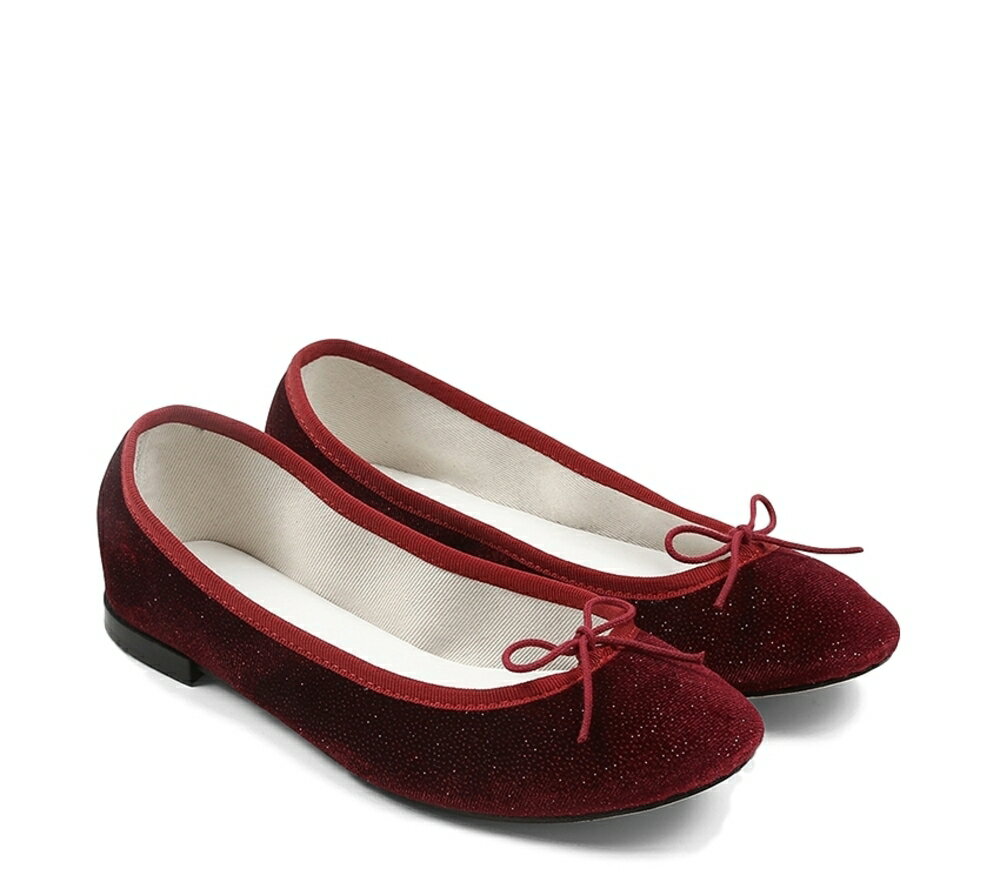 repetto Ballerina Cendrillon Velours Glitter Red (レペット) (サンドリオン レペット)