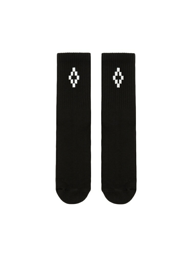 【正規取扱店】MARCELO BURLON CROSS SHORT SOX BLACK WHITE (マルセロ ブロン)