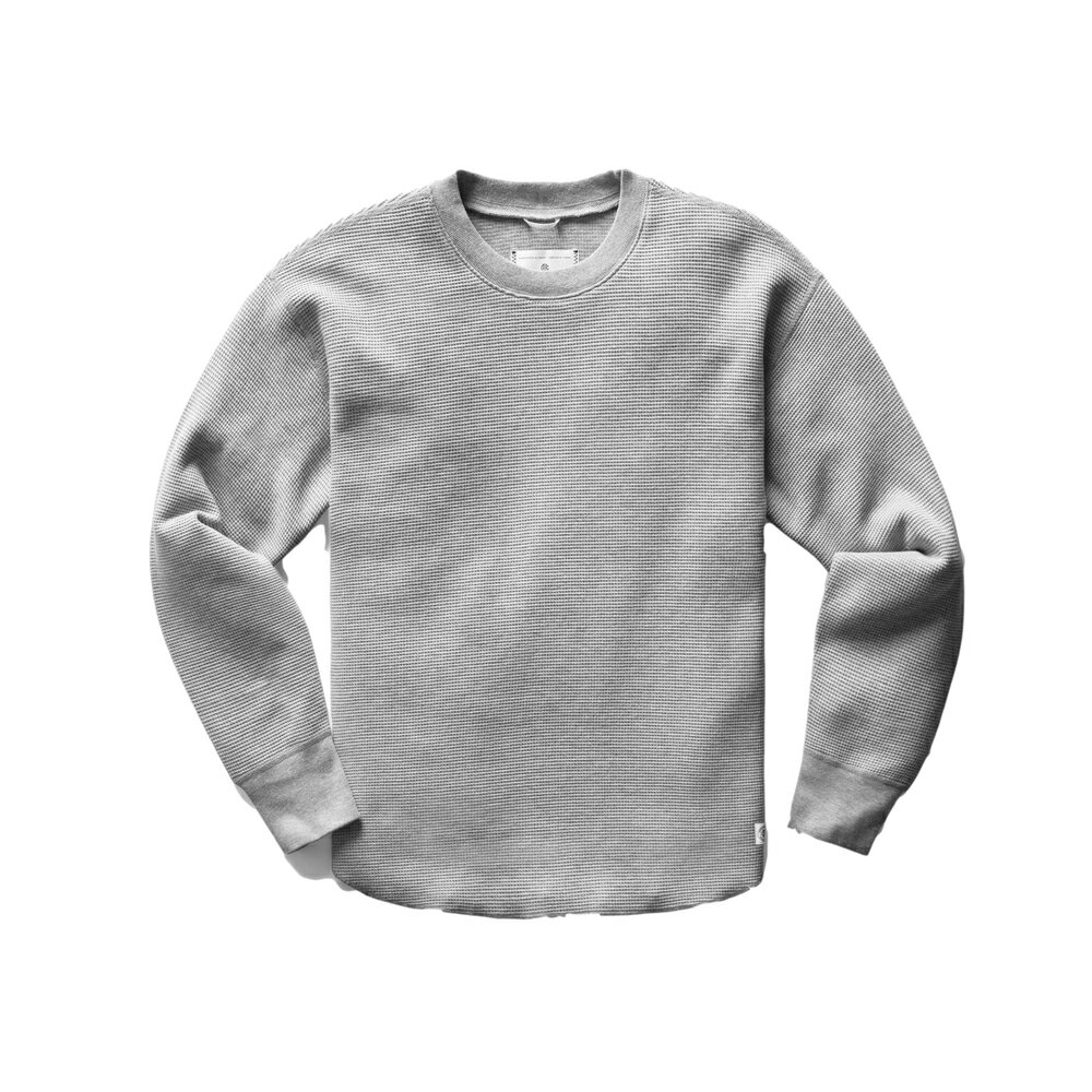 【正規取扱店】REIGNING CHAMP レイニングチャンプ FLATBACK THERMAL CREWNECK フットボールクルーネックサーマル RC-2198 H.GREY