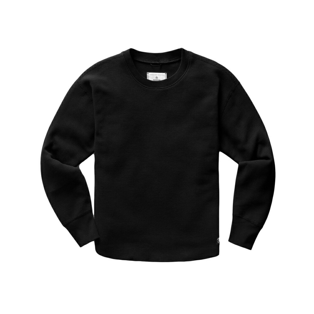 【正規取扱店】REIGNING CHAMP レイニングチャンプ FLATBACK THERMAL CREWNECK フットボールクルーネックサーマル RC-2198 BLACK