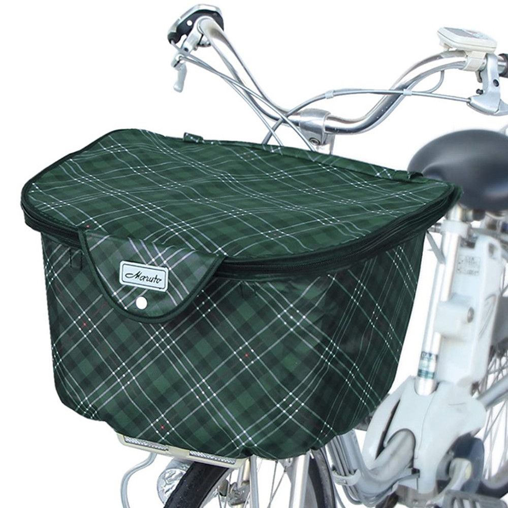 Maruto/マルト D-2FCH2400 厚手 2段式 チェック 前バスケットカバー チェックグリーン