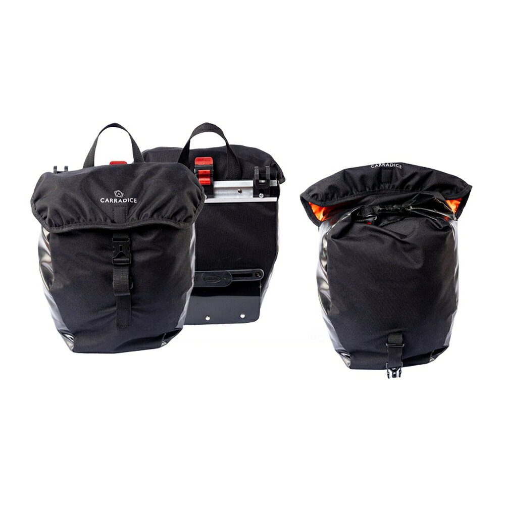 Carradice キャラダイス オーバーランダーパニア 10L ブラック特徴通勤からハードな冒険まで。全天候に対応する強靭な「Overlander」シリーズあらゆる天候や路面コンディションを克服するために作られた、タフネス仕様のパニアバッグです。鉄壁のプロテクション：擦れに強い600Dポリエステルラミネート素材に加え、底面と側面には強化プラスチックパネルとPVCを採用。衝撃や摩擦、路面からのダメージをシャットアウトします。優れた耐候性： 雨風の侵入を防ぐロールトップ構造と、伸縮性のあるストームリッドのダブル効果で、荷物を濡らさず安全にホールド。360°の安全設計：暗闇や悪天候時でも、全方位に配置された反射性のCarradiceロゴが周囲からの視認性を高め、ナイトライドの安全性を向上させます。サイズ・容量： 32×28×16cm（10L）｜ 重量： 615g外装： 600D高密度ポリエステル（裏面PVCコーティング）内装： 防水シームテープ加工・視認性の良いオレンジナイロン機構： クイッククリップマウントシステム ＆ 頑丈な持ち手製造： Made in England（英国ネルソン製）仕様■JAN：0707398512213■カラー：ブラック■サイズ：10L注意点※商品のスペックやデザイン等、仕様は予告なく変更される場合がございます。予めご了承ください。