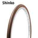 27インチ 自転車タイヤ SR078 27×1-3/8 W/O ブラウン Deming L/L スタンダードタイヤ Shinko(シンコー)