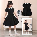 ブラックワンピース 子どもワンピース 子供ワンピース 発表会 シンプル 子供服 子ども服 こども服 キッズ ジュニア フォーマル 半袖 キッズワンピース ピアノ発表会 入園式 卒業式 二次会 入学式 パーティー 結婚式 好評 p0651(4)