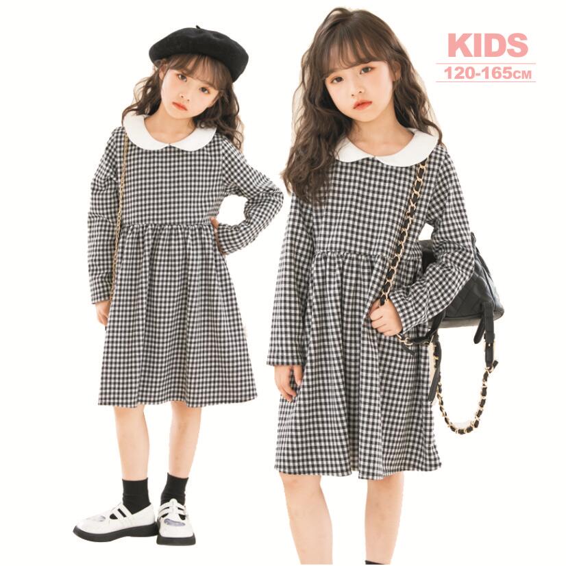 乐天商城 - 子供ワンピース 発表会 シンプル チェック 子供服 子ども服 こども服 女の子 ガールズ ワンピース 丸襟 キッズ ギンガムチェック フォーマル 半袖 キッズワンピース ピアノ発表会 入園 卒業式 二次会 入学式 パーティー KD002