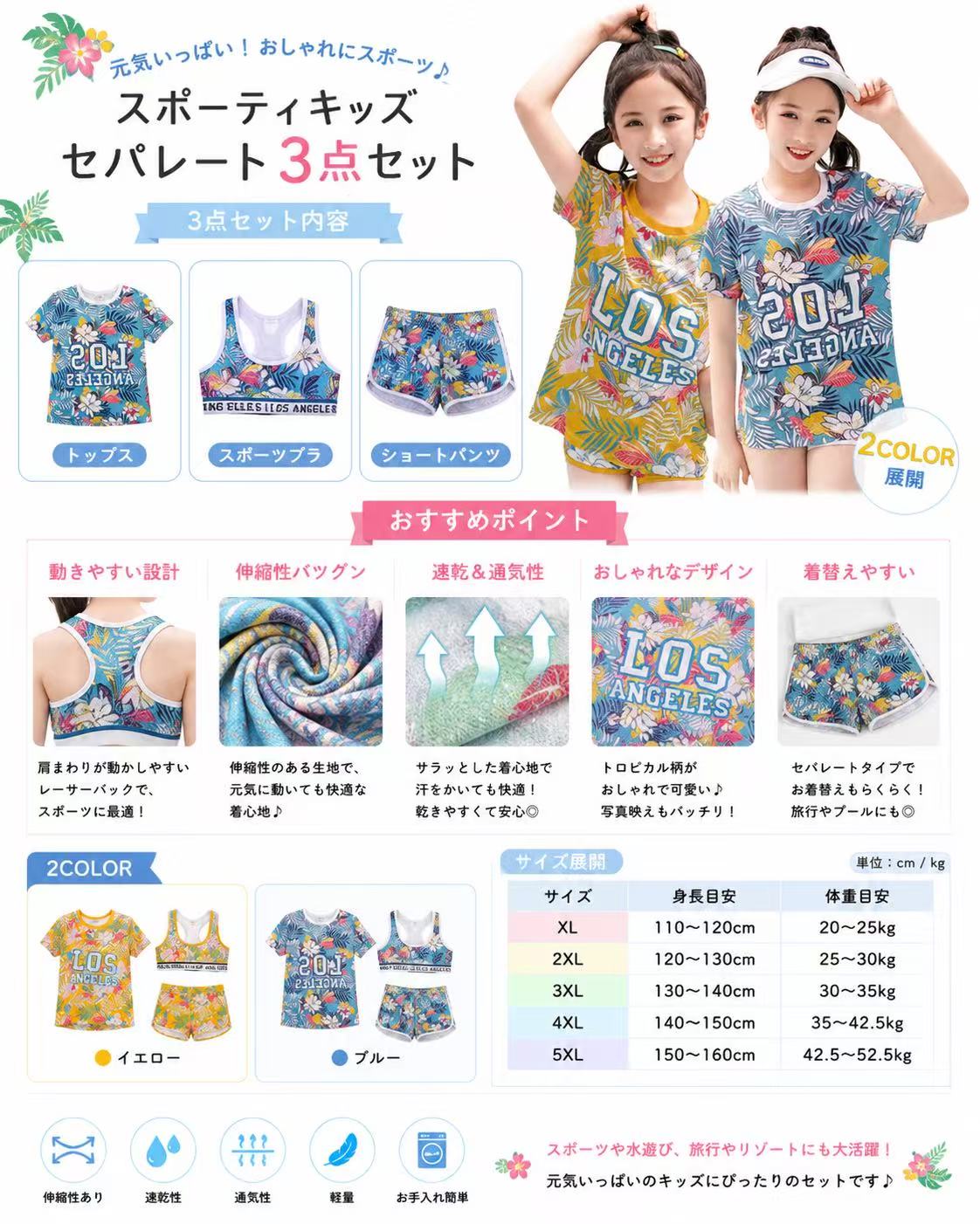 【水着3点セット】楽天1位獲得 子供水着 女の子 ラッシュガード セパレート フリル...