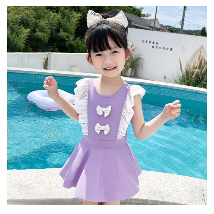 【8/31まで 割引】【送料無料】リボン付き水着 ワンピース水着 キッズ 子供 水着 ...
