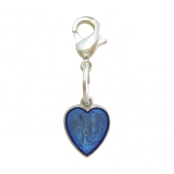 ルルドの聖母 ハート エナメル メダイ チャーム フランス製