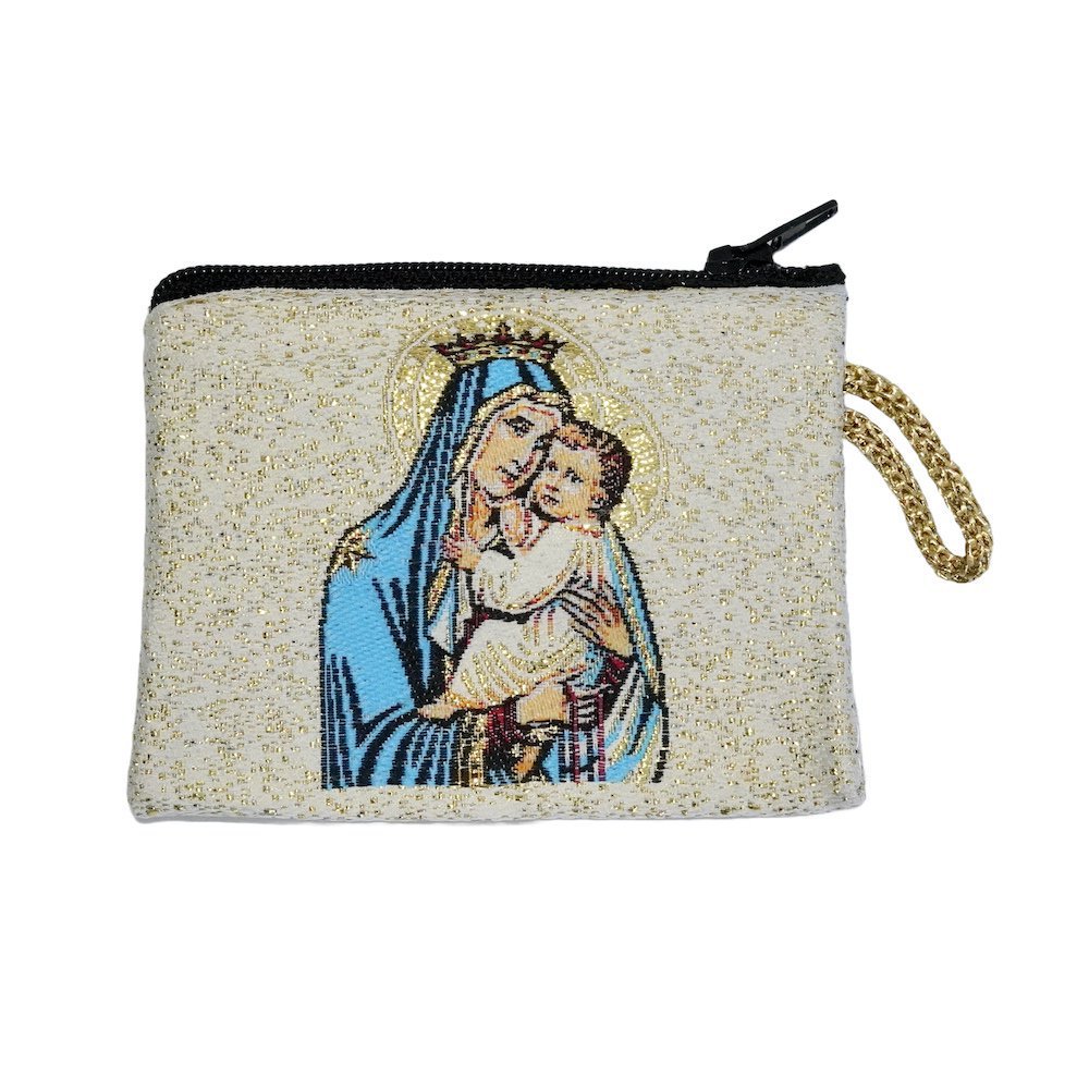 ロザリオ ポーチ カルメル山の聖母 イエスキリスト 小物入れ ケース アクセサリー