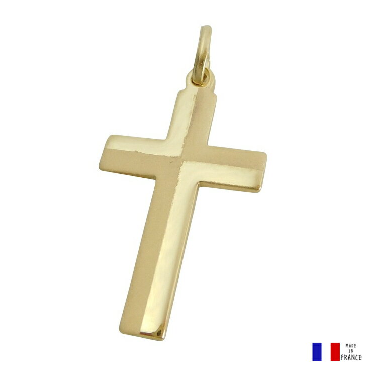 チェック クロス 十字架 ゴールド ペンダント フランス製 シンプル