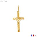 キリスト磔刑 十字架 クロス ペンダント 18K 18金 ゴールド 19mm フランス製 K18