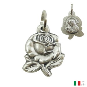 悲しみの聖母マリア 薔薇 メダイ チャーム イタリア製 ローズ ペンダント
