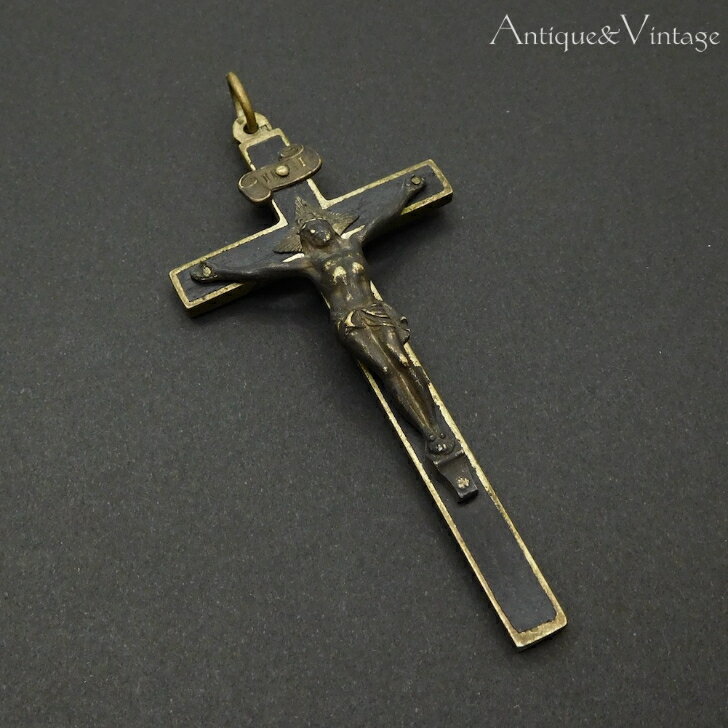 アンティーク クロス キリスト磔刑十字架 髑髏 【海外直輸入中古品】