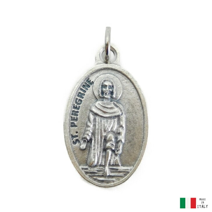 聖ペレグリン メダイ チャーム 楕円 ペンダント サンペレグリノ 守護聖人 イタリア製