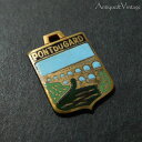 【非聖品】ポン・デュ・ガール アンティーク 紋章 チャーム エナメル 【海外直輸入中古品】 フランス