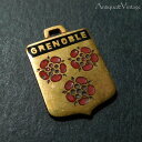 【非聖品】グルノーブル アンティーク 紋章 チャーム エナメル 【海外直輸入中古品】 フランス