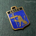 【非聖品】アルル アンティーク 紋章 チャーム エナメル 【海外直輸入中古品】 フランス ライオン