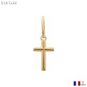 ミニ 十字架 クロス チャーム ペンダント 18K 18金 ゴールド フランス製
