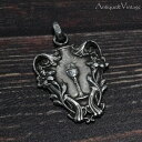 聖体拝領 聖杯 百合の花 アールヌーボー シルバー アンティーク メダイ 【海外直輸入中古品】 ペンダント1905年