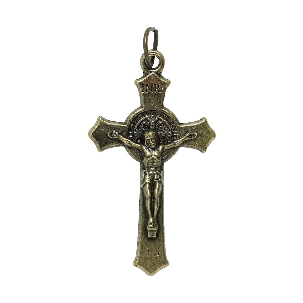 Necklaces, Pendants - 聖ベネディクト メダイ キリスト磔刑 クロス 十字架 ペンダント ブロンズ