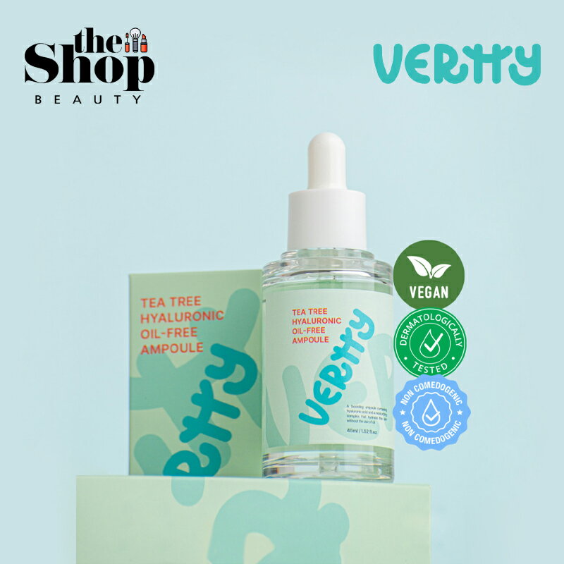 VERTTY ベルティ ティーツリーヒアルロニックオイルフリーアンプル 45ml Tea Tree Hyaluronic Oil_Free Ampoule ティーツリー ヒアルロン酸 オイルフリー アンプル ノンオイル にきび 保湿 ブースティングアンプル ヴィーガン 美容液 スキンケア ビーガンコスメ 韓国コスメ