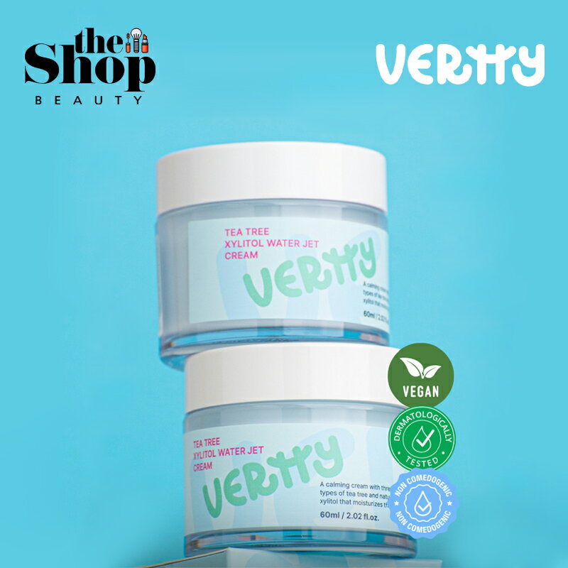 VERTTY ベルティ ティーツリーキシリトールウォータージェットクリーム 60ml Tea Tree Xylitol Water Jet Cream ティーツリー クリーム にきび クーリング 保湿 陳情 栄養 水分クリーム ジェルクリーム 敏感肌 ヴィーガン ビーガンコスメ スキンケア 韓国クリーム 韓国コスメ