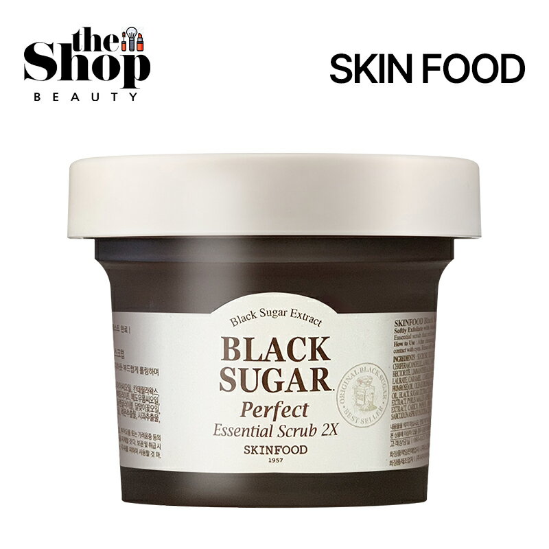 SKINFOOD スキンフード ブラックシュガーパーフェクトエッセンシャルスクラブ 2X 210g BLACK SUGAR Perfect Essential Scrub 2X スクラブ 黒糖スクラブマスク スクラブマスク ディープクレンジング ブラックシュガー マイルドスクラブ 角質ケア スキンケア 韓国コスメ