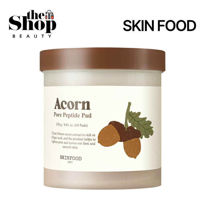 スキンフード コスメ SKINFOOD スキンフード (どんぐり毛穴パッド)ポアペプチドパッド 60枚 Acorn Pore Peptide Pad トナーパッド 毛穴パッド 毛穴ケア たるんだ肌 肌弾力 毛穴収縮 角質ケア 化粧水 スキンケア 韓国コスメ